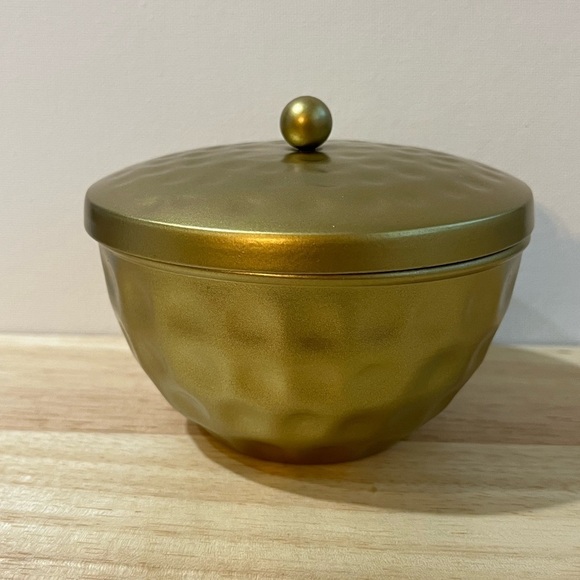 Artisan Other - HAMMERED METAL LIDDED TRINKET DISH GOLD FINISH